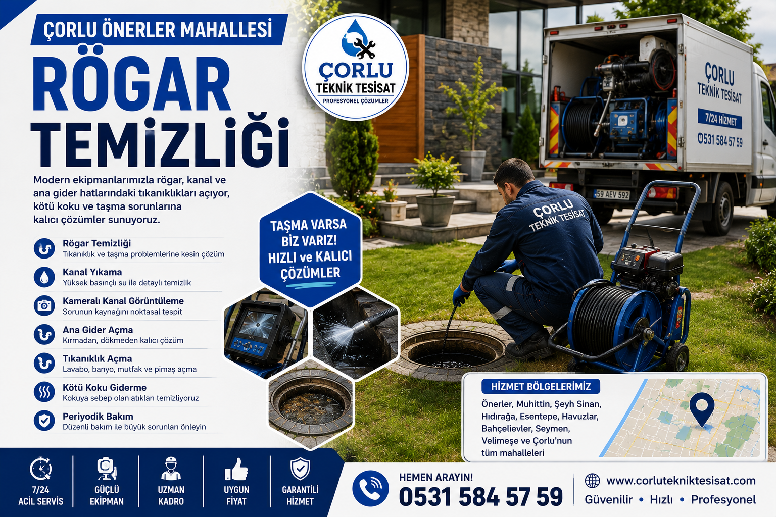 Çorlu Önerler Mahallesi Rögar Temizliği