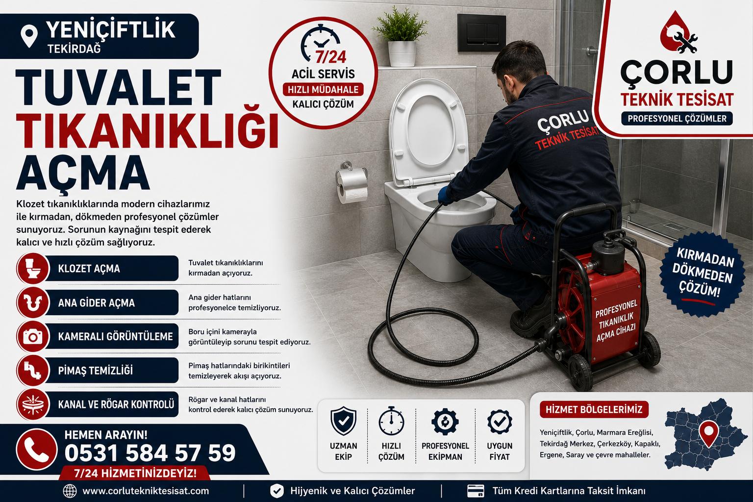 Yeniçiftlik Tuvalet Tıkanıklığı Açma    0531 584 57 59